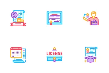 License Certificate Icon Pack