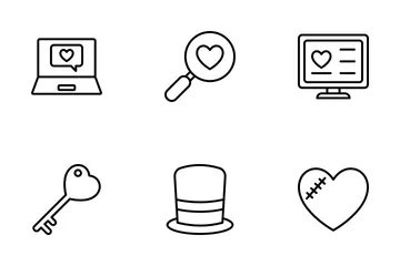 Liebe, Romantik und Hochzeit Icon Pack