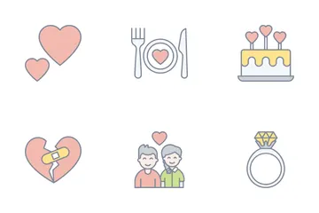 Liebe und Dating Symbolpack