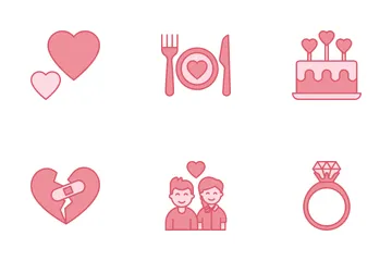 Liebe und Dating Symbolpack