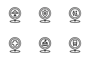 Emplacements Intérêts Pack d'Icônes