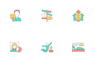 Life Balance And Biological Rhythms Icon Pack