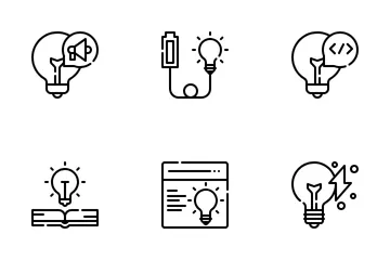 Light Bulb Idea Inspiration Icon Pack