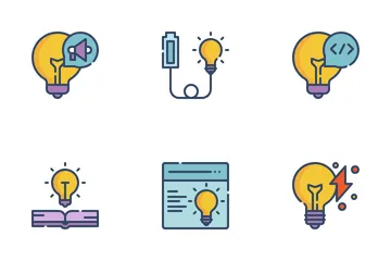 Light Bulb Idea Inspiration Icon Pack