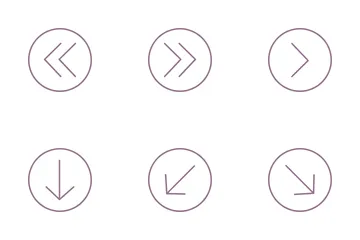 Flèches de ligne Chevrons et directions Pack d'Icônes