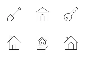 Ensemble de lignes immobilières 1 Pack d'Icônes