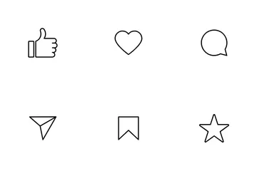 Like Share And Comment Icon Pack