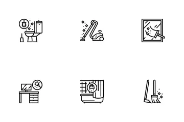 Limpeza doméstica Pacote de Ícones