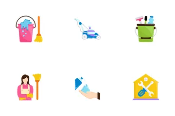 Limpieza y limpieza Paquete de Iconos