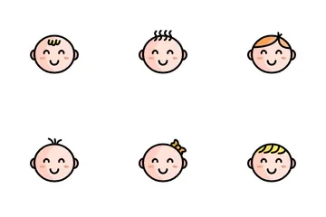 Linda cara de bebé Paquete de Iconos