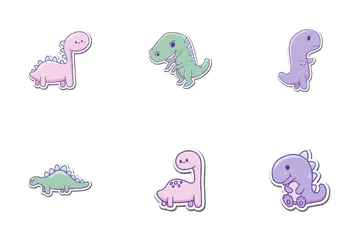 Lindo dinosaurio Paquete de Iconos