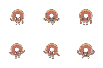 Lindo donut Paquete de Iconos