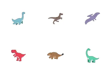 Lindos dinosaurios Paquete de Iconos