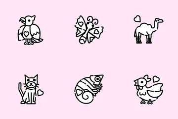 Lindos y encantadores animales de compañía Paquete de Iconos