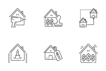 Línea Inmobiliaria Paquete de Iconos