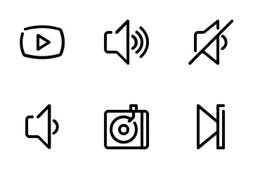 Línea de audio y vídeo Paquete de Iconos