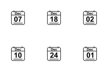 Linea Calendario Dicembre 2017 Icon Pack