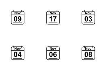 Linea Calendario Novembre 2017 Icon Pack