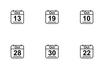 Linea Calendario Ottobre 2017 Icon Pack