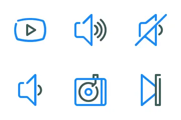 Linea Colorata Audio Video Icon Pack