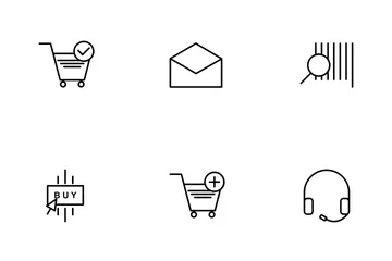 Línea de comercio electrónico Icon Pack