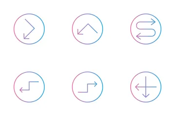 Línea flechas chevrones y direcciones Paquete de Iconos