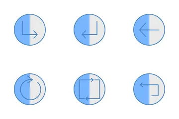 Línea flechas chevrones y direcciones Paquete de Iconos