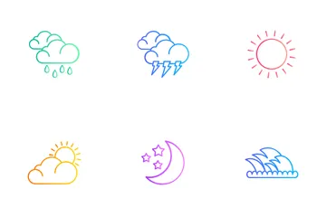 Linear Weather Forecast Icon Pack