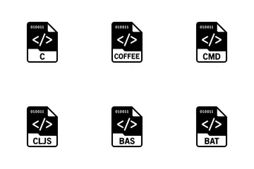 Linguagem de programação e formato de arquivo de scripts Pacote de Ícones