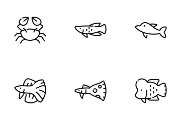 Linha Animais Marinhos V.1 Pacote de Ícones