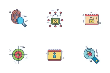 Linha cheia de crimes cibernéticos Pacote de Ícones