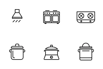 Cozinha (Linha) Pacote de Ícones