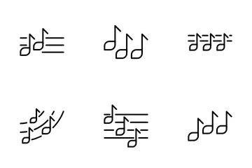 Linha de Notas Musicais V.1 Pacote de Ícones