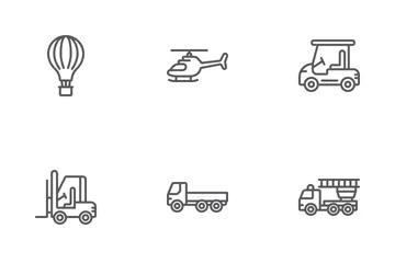 Linha de Transporte Pacote de Ícones