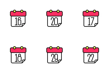 Linha preenchida de calendário Pacote de Ícones