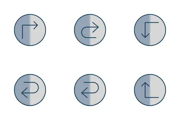 Linien, Pfeile, Winkel und Richtungen Symbolpack