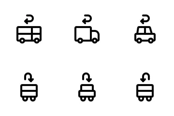 Links und rechts auf der Straße Symbolpack