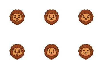 Lion Emoji Filled Icon Pack