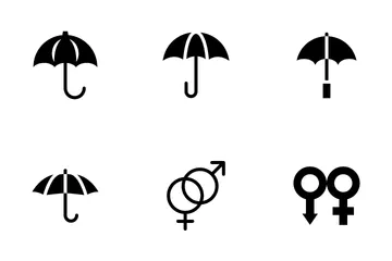 Parapluie et liste Pack d'Icônes