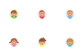 Little Kids Crying Loudly Icon Pack