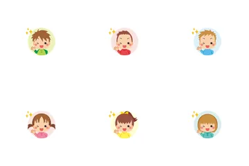 Little Kids Giving OK Sign Icon Pack