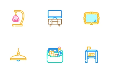 Living Room Interior Icon Pack