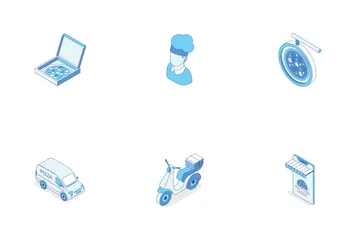 Livraison de pizzas Icon Pack