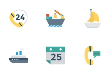 Logistic Delivery Flat Icons Icon Pack