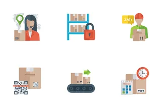 Logistic Delivery Flat Icons
