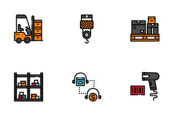 Logistic Fill Outline Icon Pack