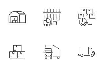 Logística de camiones Paquete de Iconos