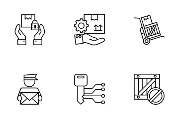 Entrega Logística Pacote de Ícones