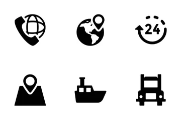 Iconos de Vector de entrega logística Paquete de Iconos