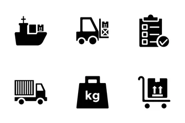 Iconos de Vector de entrega logística Paquete de Iconos